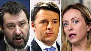 renzi Salvini e Meloni destra